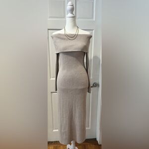 Abercrombie & Fitch Beige Long Sleeve Dress